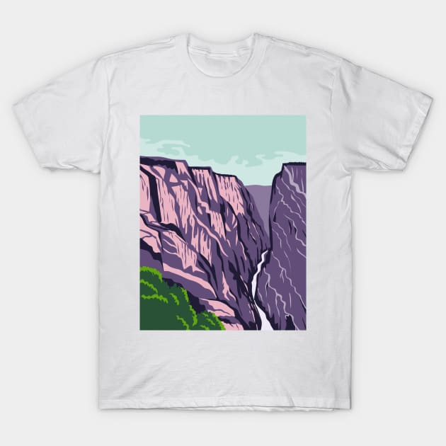 Black Canyon of the Gunnison National Park Montrose County Colorado United States WPA Poster Art Color T-Shirt by patrimonio